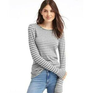 GAP Featherweight Striped Long Sleeve Crewneck Tee Size Large